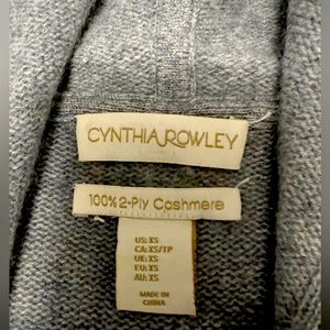 Cynthia Rowley 100% 3-ply cashmere robe gray